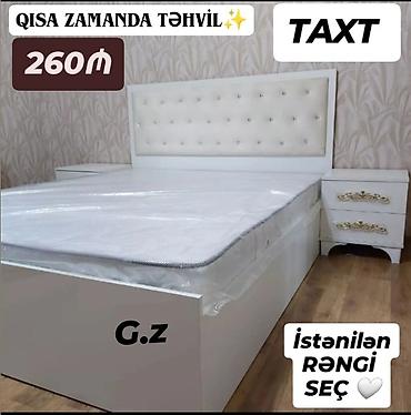 ev boyası: Məhsul: Taxt - Ölçü: Şəkildə ikinəfərlik model. - Dizayn: Ağ korpus — 1