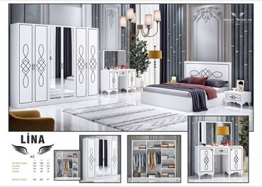 Кухонные гарнитуры: Двуспальная кровать, Шкаф, Трюмо, 2 тумбы, Турция, Новый