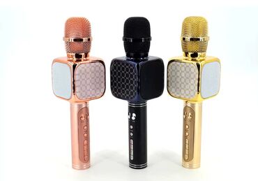 Вокальные микрофоны: Беспроводной караоке микрофон - колонка! 2 в 1 Отличный подарок для — 4