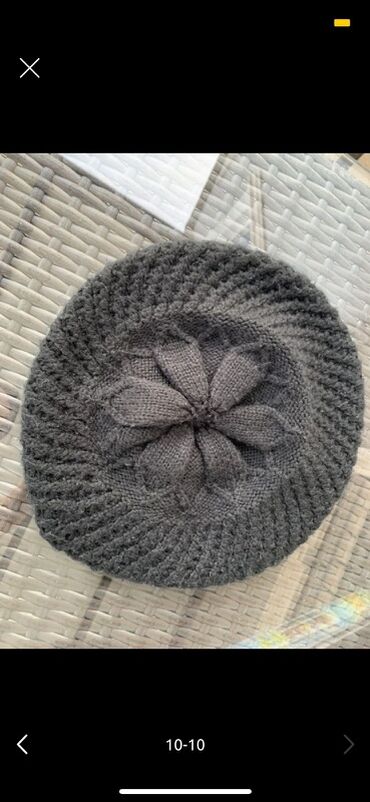 Baş geyimləri: 5-10 azn Qadınlar üçün şapka dəsti - Model 1: Açıq boz rəngli, yumşaq — 9