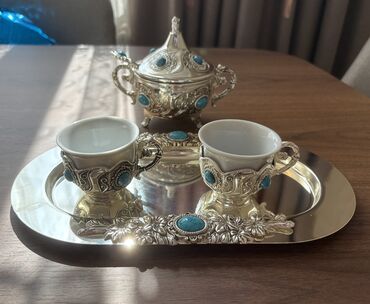 qum torbası: Qəhvə dəsti, rəng - Gümüşü, 2 nəfərlik