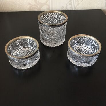 вазы из богемского стекла: Набор 3 вазы хрусталь