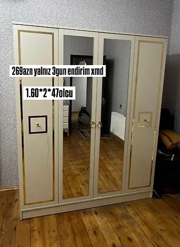 gul sekilleri: Məhsul: 4 qapılı paltar şkafı Ölçü: 1.60 m (eni) x 2.00 m (hündürlük) — 10