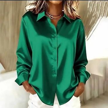 Košulje: Ženska satenska košulja na dugmad Od S do 3xl - Klasičan kroj sa — 8