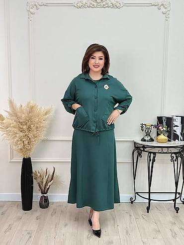 рубашкалар: Повседневное платье, Длинная модель, Трикотаж, Прямое, 3XL, XL, 5XL — 7