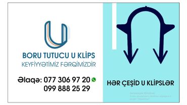 Линолеум: İstipol boru tutucu klipsi 100 ədədi 2.5 azn