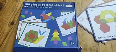 Konstruktorlar: Məhsul: 155 Pieces Pattern Blocks – tam ölçülü nümunə kartları ilə - — 2
