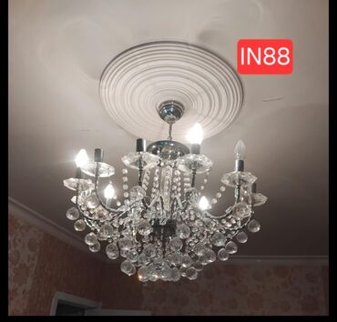 lyusturlar: Çılçıraq, 10 və daha çox lampa, Xrustal