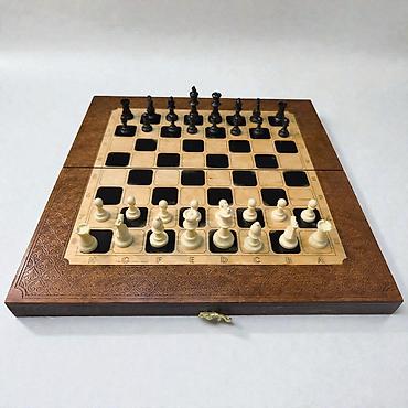 Настольные игры: Деревянный набор «Шахматы/Нарды 2-в-1» в резном футляре-книге. - — 9