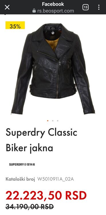 fb sister jakne: Vikend akcija!
Superdry original kozna jakna vel 40, prirodna koža