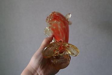 Статуэтки: Винтажные стеклянные рыбки. высота 27 см и 20 см Гутное стекло, СССР — 9