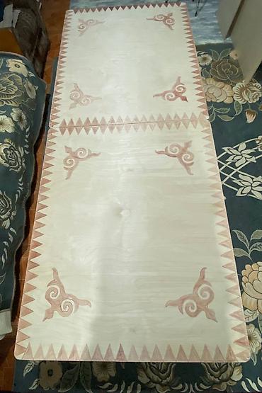 table study: Складной дастарханный стол из массива (наполный, низкий) - Тип — 2
