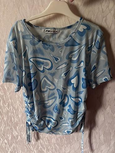 Futbolka və maykalar: Qadın üst geyimləri seti - Ağ qısaqat T-shirt: Rezinli, incə zolaqlı — 3