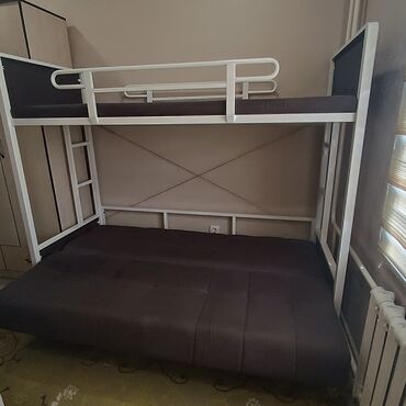 кровать 2 х ярусная металлическая цена: Двухъярусная кровать-чердак с нижним диваном - Конструкция: прочная