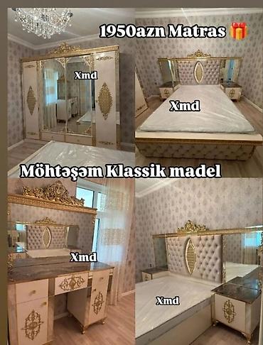 safir yataq desti: Möhtəşəm klassik model yataq otağı dəsti Tərkibi: - Geniş 4 qapılı — 1