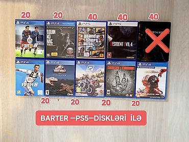 ps3 diskler: 3disk PS4 =50azn/ 4disk =60azn Mağaza deyil / Barter yalnız—PS5 — 1