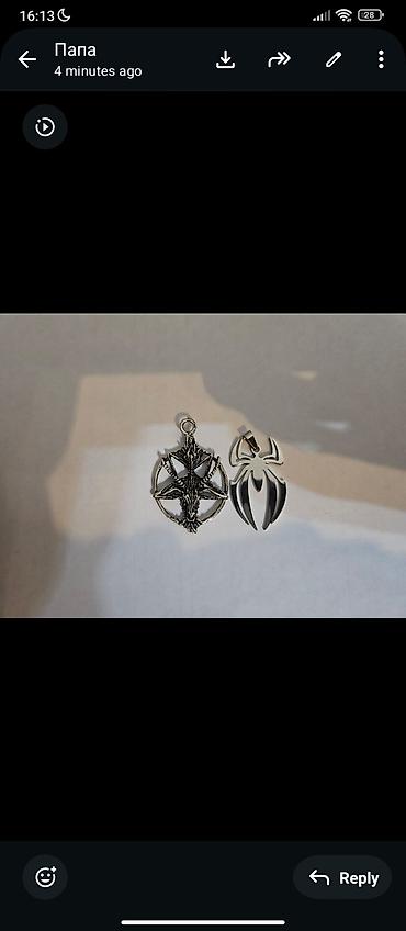 Bijuteriya: Metal asqı dəsti – 2 ədəd - Material: metal ərintisi, gümüş rəng — 1