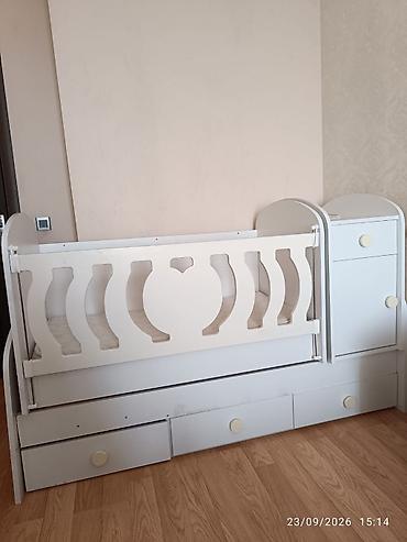 Uşaq beşiyi – kombinə olunmuş model - Rəng: ağ - Material