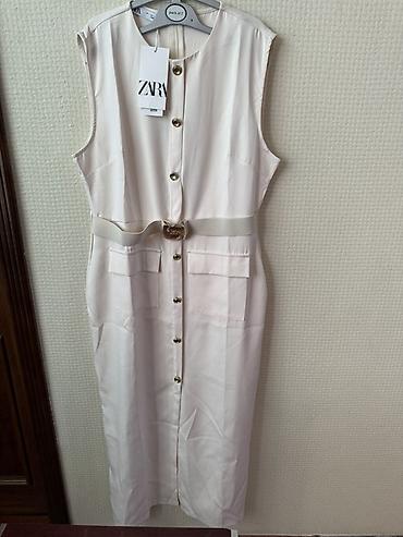 zara bot: ZARA qadın donu - Model: qoluzun, düyməli, midi uzunluq - Rəng: açıq — 1