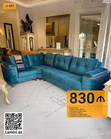 Диваны: Künc divan – La Mini - Ölçülər: 300 × 200 sm - Mexanizm: Açılan — 1