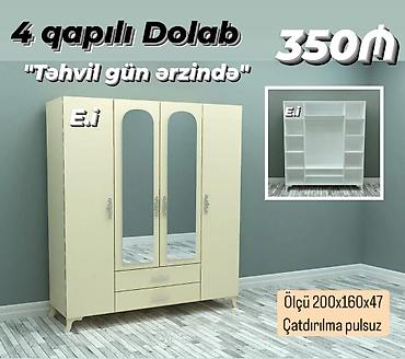 4 qapılı paltar dolabı – geniş və funksional dizayn. - Ölçü lalafo.az -da 4 qapılı paltar dolabı – geniş və funksional dizayn. - Ölçü