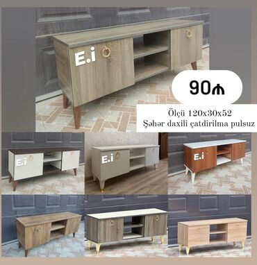 Komodlar: Düz TV altlığı, Polkalı, Laminat
