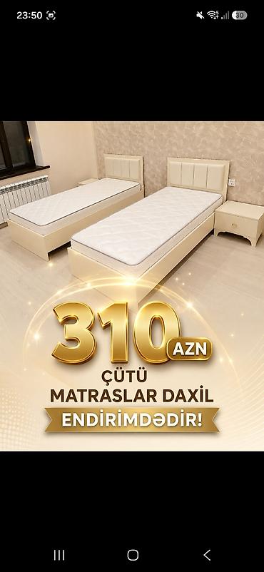 İki ədəd tək nəfərlik çarpayı dəsti – matraslar daxil. Yumşaq başlıqla lalafo.az -da İki ədəd tək nəfərlik çarpayı dəsti – matraslar daxil. Yumşaq başlıqla