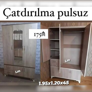 Rəflər: Yeni, Açılan, 3 qapılı Dolab-asılqan