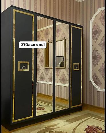 seyf qapi bezekleri: Yeni, 3 qapılı, Güzgülü, Qara, Açılan, Düz dolab — 1