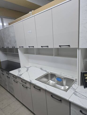 Кухонные гарнитуры: Кухонный гарнитур, Новый, цвет - Белый, ДСП, Платная доставка — 11