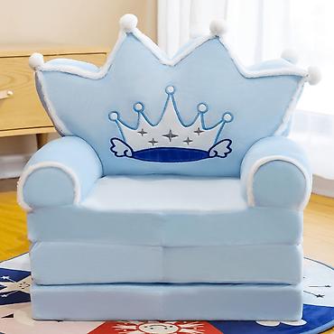 nike duboke: Foteljica za decu BLUE PRINCE CROWN B054-130 – plava Opis: - Mekana — 1