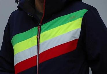 tnf prsluk: Muška ski/zim­ska jakna tamnoplave boje sa šarenim prugama preko grudi — 3