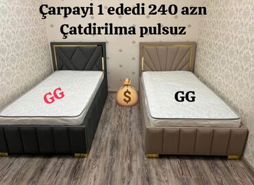 Çarpayılar: Yeni, Təknəfərlik çarpayı, Bazalı, Matras ilə, Siyirməsiz — 14