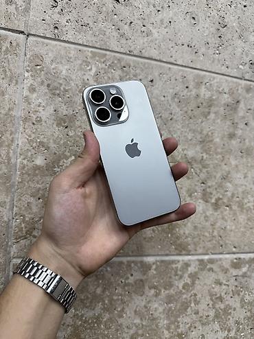 apple zone: IPhone 15 Pro, Б/у, 128 ГБ, Natural Titanium, Защитное стекло, Чехол, 88 % — 1