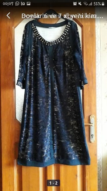 gozel geyimler: Коктейльное платье, Миди, 6XL (EU 52)