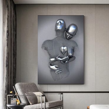 вазы для фруктов и конфет: Uzunluq 1 metr Eni 70 sm Modern 3D divar rəsmi – futuristik