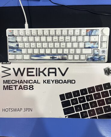наклейки на клавиатуру ноутбука: Продаю кастомную клавиатуру Weikaw Meta68 с кастомными клавишами, звук