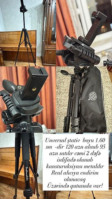 Telefon üçün tripodlar: Universal ştativ - Hündürlük: 1.60 m - Konstruksiya: metal - 3 — 1