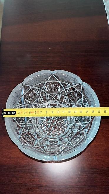 Ev və bağ: Kəpəkli kəsilmə naxışlı kristal konfet qabı - Material: şəffaf, ağır — 2