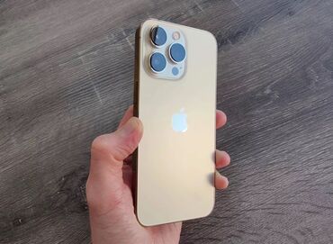 сони тел: IPhone 13 Pro, Б/у, 256 ГБ, Matte Gold, Зарядное устройство, Защитное стекло, Чехол, 80 %