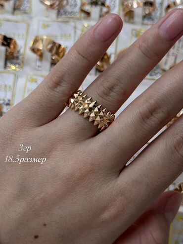 Кольца: Кольцо, Коктейльное, Проба 585, Женские, Без вставки, Новый — 2