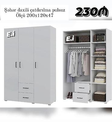 ikinci el paltar dolabi: 3 qapılı dolab Yep yeni 230 azn rəng seçimi var çatdırılma var — 1