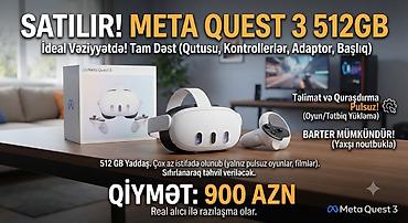 Meta Quest 3 VR dəstləri – 512 GB, 4K tam ideal vəziyyətdədir. az lalafo.az -da Meta Quest 3 VR dəstləri – 512 GB, 4K tam ideal vəziyyətdədir. az