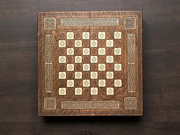 Настольные игры: Деревянный набор 3-в-1: нарды + шахматы+шашки - Материал: натуральное — 2