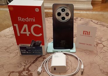 Xiaomi: Xiaomi Redmi 14C, 128 GB, rəng - Mavi, 
 Sensor, Barmaq izi, İki sim kartlı