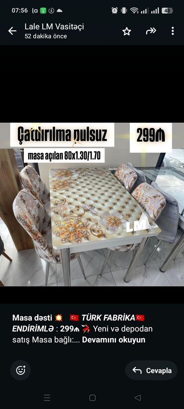 Информатика: *Masa dəsti* 💥 _🇹🇷 *TÜRK FABRİKA🇹🇷*_ _*ENDİRİMLƏ*_ : *299₼* 💃🏻 Yeni
