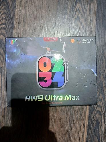 elifbar ultra: HW9 Ultra Max ağıllı saat - Ekran: 2.2 düym AMOLED (420×486), parlaq — 1