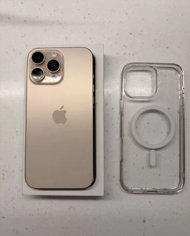 купить ноутбук в бишкеке бу: IPhone 16 Pro Max, Колдонулган, 256 ГБ, Desert Titanium, Заряддоочу түзүлүш, Кабель, Каптама, 94 %