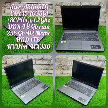 HP: Acer /i5 10cu nəsil/8gb ram/256ssd+1tb hdd 💻acer aspire a315-57g
