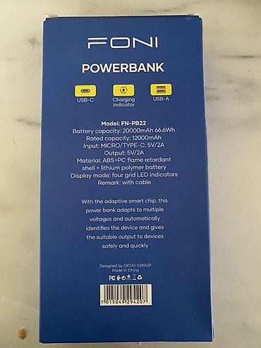 hp core i5: FONI Powerbank FN-PB22 - Batareya tutumu: 20000 mAh (66.6 Wh) — 2